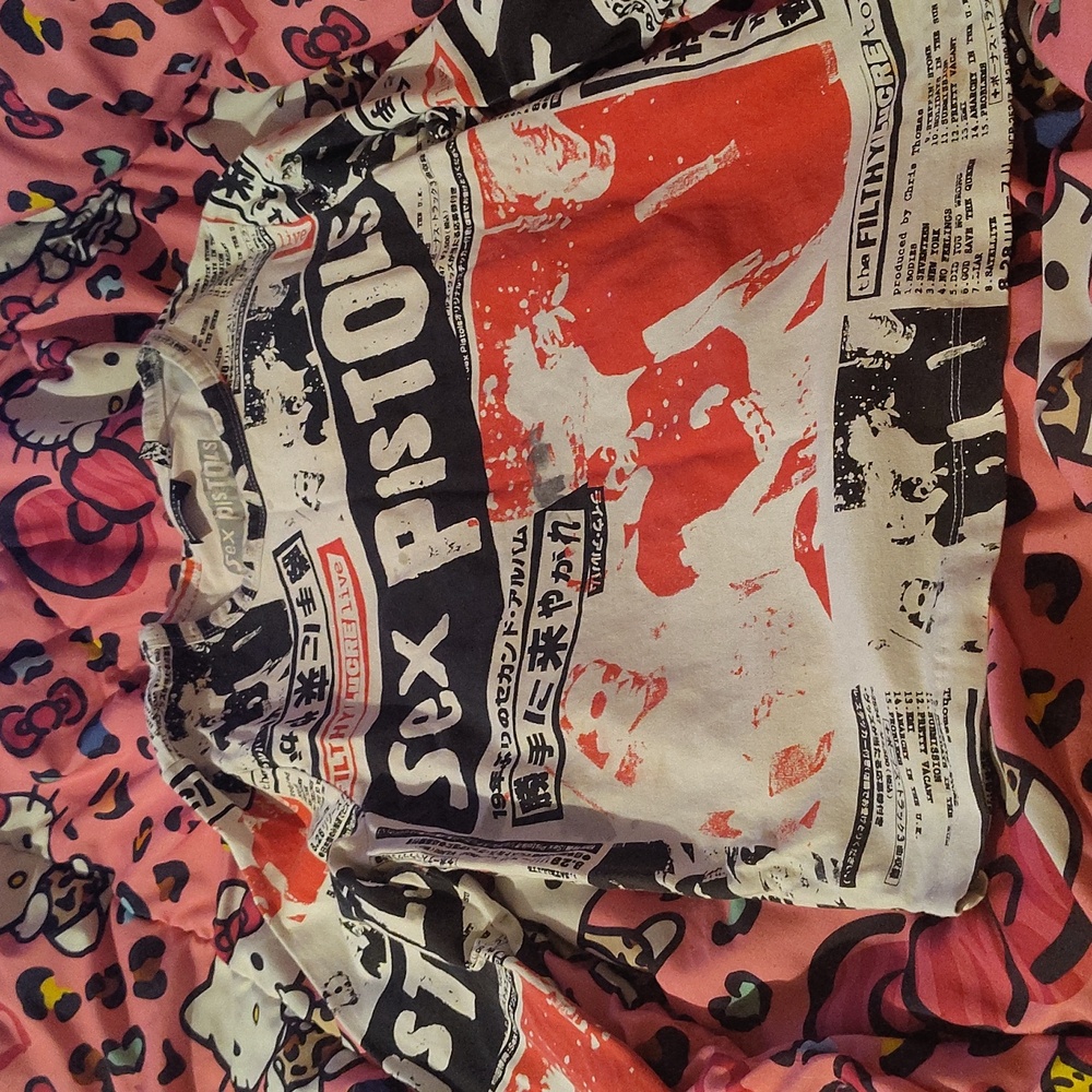 Graphic Long Sleeve Tee - Red and Black